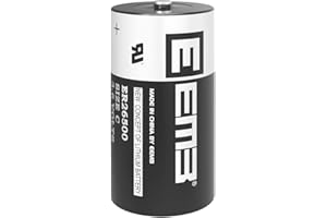EEMB ER26500 C Taille 3.6V Batterie au Lithium Haute capacité Li-SOCL₂ Batterie Non Rechargeable LS26500 SB-C01 TL-2200 pour Moniteur de Pression des pneus Automobile TPMS, Instrument de Carte à Puce