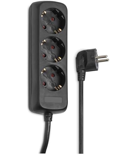 Zenitech Verlängerungskabel 3 M – 16A, 2P+E, Mit Extraflachem Stecker, Schwarz