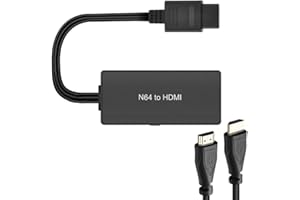 Jerilla N64 to HDMI Converter, SNES/NGC to HDMI Adapter Video Audio Converters 1080P + HDMI Cable Support 16:9/4:3 Compatible with Nintendo 64/SNES/NGC, HDTV/Monitor