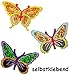 Produktbild 9 tlg. Set TEXTIL - Sticker / Applikationen zum Aufkleben, Aufbügeln & Aufnähen - " bunte Schmetterlinge mit Pailletten " - jeweils 4,3 cm * 2,8 cm - Aufnäher & Bügelbilder - gewebter Flicken - Bügelflicken / Hosenflicken - Bügelsticker - Schmetterling Blumen - Aufbügler - Kinder & Erwachsene - Mädchen Jungen - Textilsticker / Aufkleber