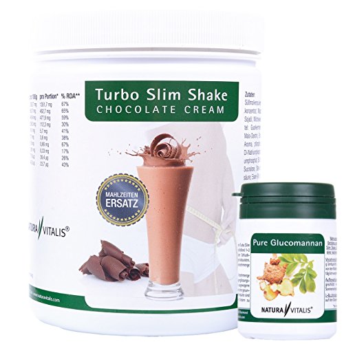 Preisvergleich Produktbild Natura Vitalis Turbo Slim Shake Schokolade (560g) + Glucomannan (42g)
