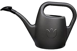 PLASTIA Regadera Pequeña con Alcachofa para Plantas de Interior 2 L – Regadera Plantas con Pico Largo para Riego Fácil – Regaderas Jardín de Plástico, Antracita