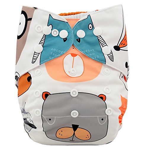 iZiv(TM) Newborn Organic Infant Waterproof/Adjustable/Reusable/Washable Pocket Cloth Diaper Fit Babies 0-3 Years(Animals)