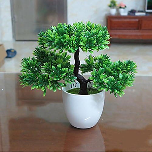 Artificial Mini Bonsai Pine Tree Plant Home Decoration , green