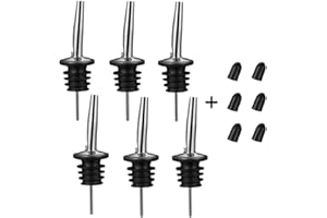 ERUINFANG Flaschenausgießer,6 Stück Weinausgießer, Edelstahl Ölausgießer,Ausgießer,für Schnaps, Bars, Partys und Zuhause Öl-Ausgießer mit Gummistopfen