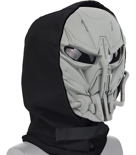 Masque Crâne Maille Tactique Pliable Halloween – Demi-Visage Horreur Cosplay Airsoft Paintball