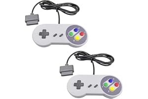FAIRY TAIL & GLITZER FEE 2er Set Retro Gamepads – Kompatibel mit SNES / Super Nintendo – Joypad Controller Doppelpack für Klassische 16-Bit Spielekonsolen