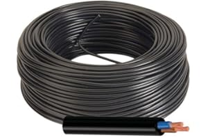 SUN WORLD ENERGY Cable Manguera Negro 2 X 1.5Mm² Rv-K (50 METROS)