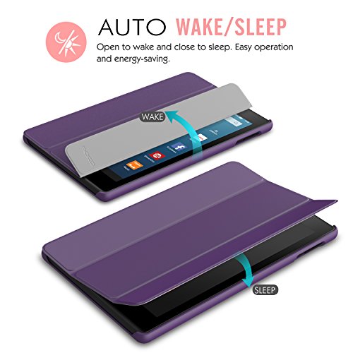 MoKo Hülle für Fire HD 2016 8 Zoll – Ultra Slim Lightweight Schutzhülle Smart Cover mit Auto Schlaf / Wach Funktion und Standfunktion für Fire HD Tablet (Vorherige 6. Generation – 2016), Violett - 4