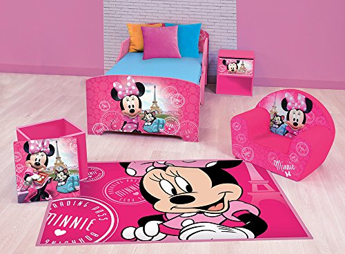 FUN HOUSE Disney Minnie Paris Lit Enfant 140X70 cm Lattes, MDF, 144 x 77 x 59 cm