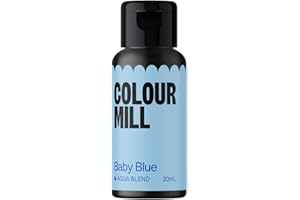 Colour Mill Aqua Blend Food Colouring Baby Blue: Next Generation Water Based Liquid Food Colours - 20 ml