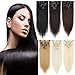 Price comparison product image ZAIQUN 16"-22" inch 65g-80g Standard Weft Clip in Human Hair Extensions Remy - 7 Pieces Full Head Straight