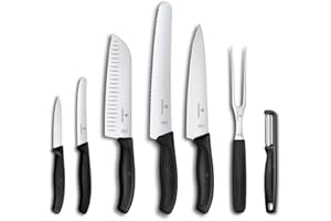 Victorinox Swiss Classic, Set di coltelli da cucina professionali, 7 pezzi, nero