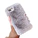 Produktbild Misstars Plüsch Hülle für Huawei P20 Lite, Niedlich Flauschige Winter Warme Faux Pelz Handyhülle Weiche TPU Backcover mit 3D Bling Kristall Diamant Schutzhülle für Huawei P20 Lite, Grau
