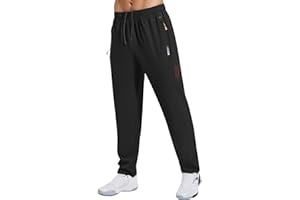Gaiatiger Tracksuit Bottoms Men Quick Drying Jogging Bottoms Men's Casual Trousers Gym Workout Sweatpants with Zipper Pockets