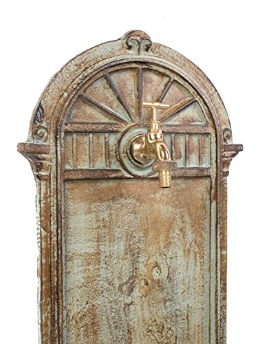 Standbrunnen 64cm Waschbecken 11kg Brunnen Eisen grün Wandbrunnen Antik-Stil - 5