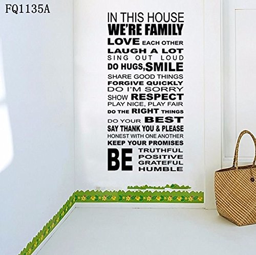 Zooarts House Home Rule Quote Wall Stickers Removable Vinyl Decals Art Decor Home Room Mural by Zooarts - 2