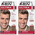 Just For Men Ultra Light Brown Hair Colour Dye, No Mix Comb-In Applicator to Comb Away The Greys, Ammonia & Peroxide Free – A25 (Pack of 2)