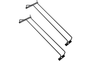 Dianoo Portabicchieri da vino in metallo, 2 pezzi, colore nero, supporto per calici sotto mensola, 40,5 cm