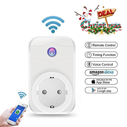 Preisvergleich Produktbild Smart Steckdose, MEER Intelligente Wifi WLAN Home Steckdosen inkl Zeitsteuerung Energiesparfunktion, App Fernbedienung für IOS und Android mit Amazon Alexa (Echo und Echo Dot)