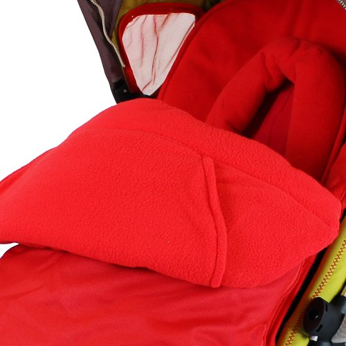 Baby Travel Foot Muff and Head Hugger Universal Fit (Red)