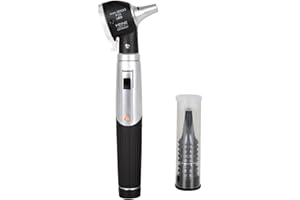 HEINE Otoscopio F.O. LED MINI 3000, Confezione con 5 Specula Monouso, nero