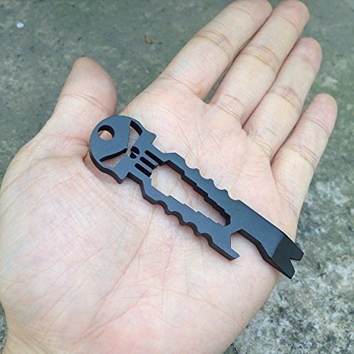 FeBite EDC Multitool Schlüsselanhänger Messer-Set Totenkopf Schlüsselanhänger Bier Öffner Pocket Survival-Werkzeug - 3