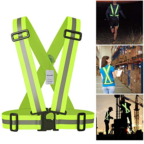 ShinecailifeAdjustable Safety Reflective Vest,Elastic,High Visibility for Running,Construction,Cycling,Walking Etc.Wear Reflective Safety Vest