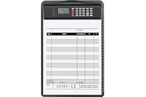 Alassio 0085 - podkładka z tworzywa sztucznego, czarna, ok. 35 x 23 cm, deska z zaciskiem, szyna przystawna i zdejmowany kalkulator