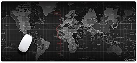 CENNBIE Extended XXL Gaming Mouse Pad 35.4"x15.7"x0.08" Non-slip Rubber Base &amp;Smooth Surface (Worldmap)