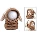 Produktbild OFKPO Kinder Winter mütze und Schal mit Ohren,Schalmütze aus Wolle(Braun)