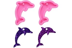 Nifocc - Stampo in silicone con ciondolo a forma di delfino, per gioielli fai da te, artigianato, 2 pezzi