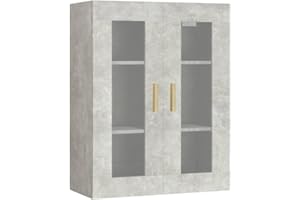 vidaXL Armario de Pared Colgante Mueble Aparador Almacenamiento Oficina Sala de Estar Dormitorio Estante Flotante Salón Decoración Gris Hormigón