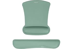 MOSISO Repose-Poignets pour Tapis de Souris & Clavier,Tapis de Souris Ergonomique Base Antidérapante Home/Office,Pain Relief & Easy Typing,Cushion avec Neoprene & Raised Memory Foam,Vert Minuit