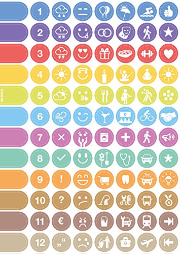3 Stck. Organizer-Aufkleber für Wochenplaner, Wandplaner und Notizbücher mit Icons für jeden Anlass (Alle Zeichen) - 2