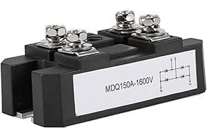 Hilitand Module redresseur de Pont de diode monophasé Noir 150A Ampère Haute Puissance 1600V 4 Bornes