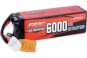 SUNPADOW 14,8V 4S Batería Lipo 70C 6000mAh Estuche Duro con XT90 Plug para RC Afición a Buggy Vehículos Coche Camión Tanque Barco Carreras