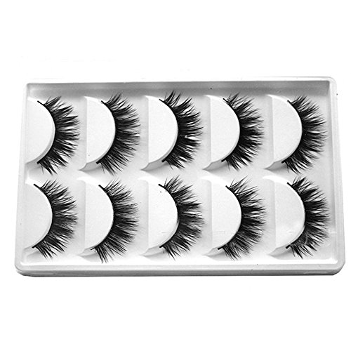 Blue Vessel 5 Paar Luxuriöse 3D Falsche Wimpern Kreuz Natürliche Lange Augen Wimpern Make-up - 4