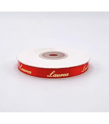 Nastro Doppio Stratto Per Laurea - 45mt Rosso Con Scritta Dorata | Decorazione Bomboniere - Foto 5