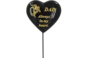 ANGRAVEMEMORIALS Special Dad Black & Gold Lily Flower Memorial Tribute Stick Graveside Plaque