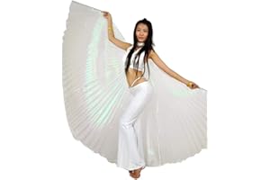 Wuchieal Öffnung Bauchtanz Isis Flügel Dancing Kostüm mit Stöcke Tasche