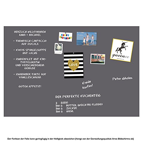 Selbstklebende und magnetische Vinyl- Tafelfolie in verschiedene Größen | Kreidetafel | Farbe: Grau | Formate: 50x70cm|100x50cm|100x75cm|100x150cm|100x250cm|100x300cm|100x500cm | inkl. 2xKreide + 10er Set SuperMagnete| Kreidetafel | Wandfolie (100×150 cm) - 2