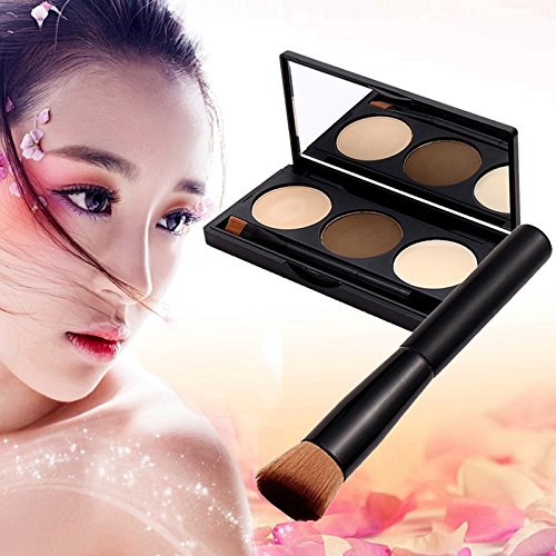 Demarkt Make-up 3 Farben Brauenpuder Schattierung Palette Trimmen Lidschatten - 9