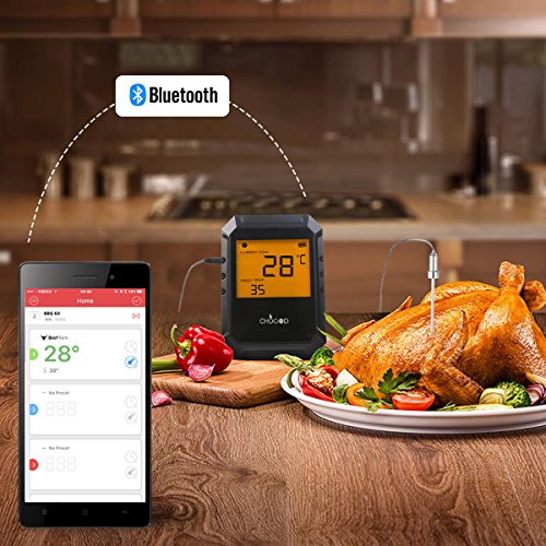 WEINAS Barbecue Thermometer Grill Intelligente Fleisch 6 sonde Bluetooth mit Easy BBQ App IPhone iPad iOS und Android-kompatibel von WEINAS(2 Sonden erhalten) - 2