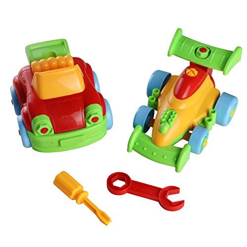 Rompecabezas con Coches de Juguete y Dos Juegos de Destornilladores y Llaves,Juego de Construcción para Niños de +3 Años