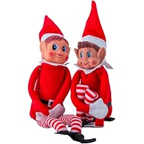 Lutins Farceurs De Noël – Lot De 3 Figurines Yeux Bleus, Corps Mou En Vinyle, Décoration Festive Pour Arbre, Fenêtre, Table