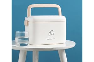 CANDEON Medizinbox Hausapotheke Box, 2 Schichten Medizinkoffer Medizin Box Erste Hilfe Kasten Box Plastik Medikamentenbox Aufbewahrung Arzneimittel Box Medicine Box Aufbewahrungsbox, 24x15x16 cm, Weiß