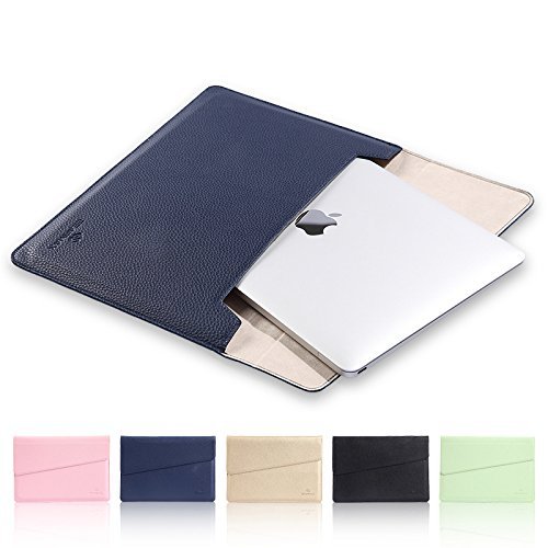 Preisvergleich Produktbild 12 Zoll Laptop Hülle für MacBook , elecfan ® PU Leder Umschlag Verpackung Tragetasche Tasche Schutzhülle Lederhülle Wallet Case Leather Sleeve Aktentasche für Macbook und Die Meisten Anderen 12 Zoll L