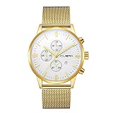 Lucky mall Armbanduhr für Herren Damen Marmor-Zifferblatt Uhr mit Milanaise-Armband