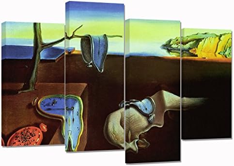 Salvador Dali/ Persistence of memory /set of 4 canvas prints/ 32"x 20"